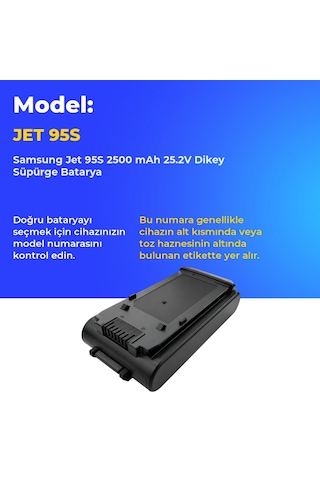 Samsung Uyumlu Jet 95s 2500 Mah 25.2v Dikey Süpürge Batarya