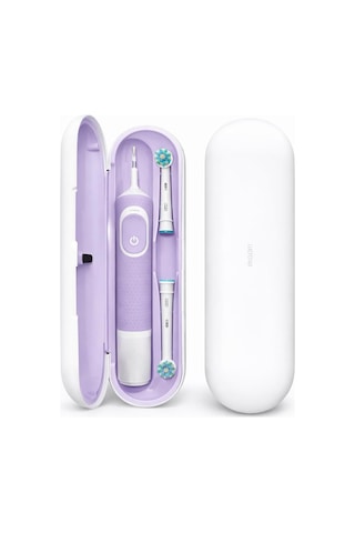 Oral-b Şarjlı Diş Fırçası İçin Saklama Kabı - Sadece Oral-b Pro 1, Vitality Pro, Vitality Ve Starter Pack Serisine Özel Diş Fırçası Seyahat Kutusu Lila