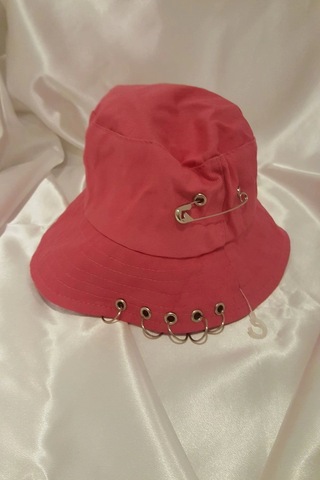Şapka Bucket Şapka Balıkçı Kova Şapka Unisex Yuvarlak Şapka Şeker Pembe Zincir Piercing Li ÇoK Renkli Çok Renkli