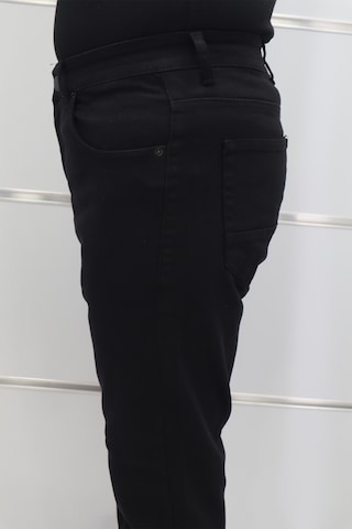 Hacker Dmctekstil Erkek Siyah Normal Bel Normal Kesim Boru Paça Büyük Beden Jean Pantolon Siyah