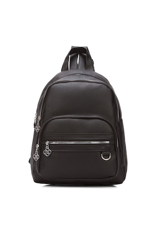 Kadın Günlük Deri Siyah Sırt Çantası Siyah