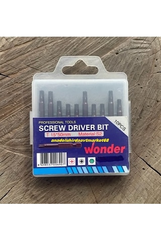 Wonder İmpact Pro Tork15 Mıknatıslı Tork Uç Seti Tork Uç Takımı T15mm 10pcs