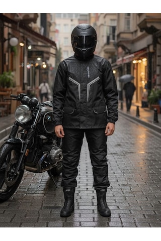 Ebakbak Motosiklet Ve Bisiklet Lüx Yağmurluk Takım Waterproof Oxford Kumaş Astarlı Yağmurluk Takım