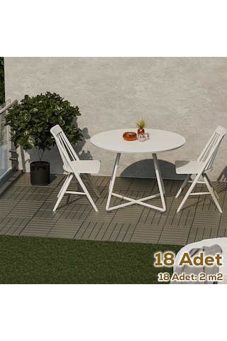 Porsima 1177 18 Li Bahçe Balkon Teras Zemin Döşemesi Karosu Latte
