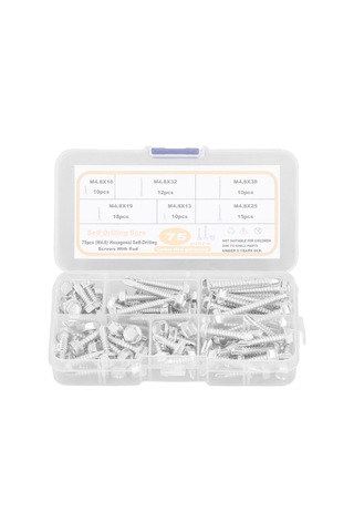 75 Adet M4.8 Hex Vidası Metal İçin Kaiyi Standart