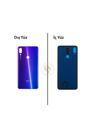 Xiaomi Redmi Note 7 Mor Arka Pil Kapağı Batarya Kapağı Lazer Kesim Back Cover Çok Renkli