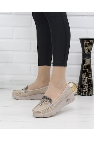 Konfores 86 Bayan Dolgu Topuk Ayakkabı Vızon Vizon