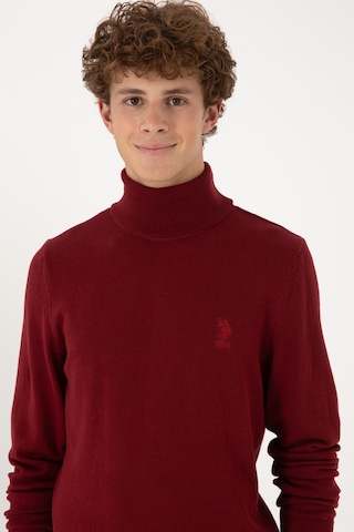 U.S. Polo Assn. Erkek Slim Fit Boğazlı Yaka Boğazlı Basic Kazak 50288884-VR014