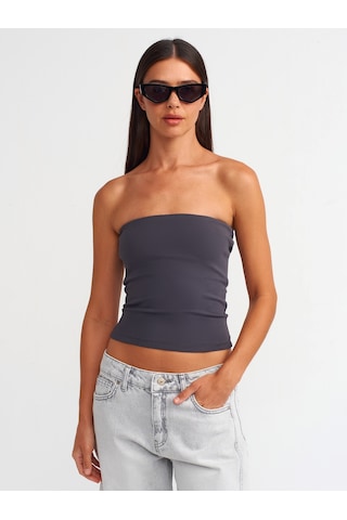 Dilvin 20659 Crop Top Antrasit
