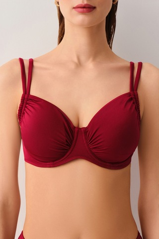 Suwen Balenli Körüklü Toparlayıcı Bikini Üst Sbn25940c020 Bordo