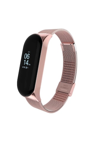 Xiaomi Mi Band 5 Uyumlu Krd-06 Metal Zore Kordon-rose Gold