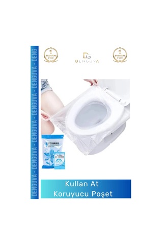 Klozetkapakpoşeti Hijyenik Tek Kullanımlık Pratik Sağlıklı Seyahat Tipi Klozet Kapağı Poşeti - 50 A Çok Renkli
