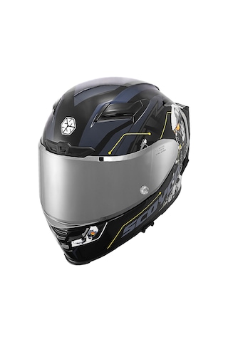 Motoanl Full Face Ce Yüksek Güvenlikli Motor Kaskı Cyber Edition Siyah Beyaz