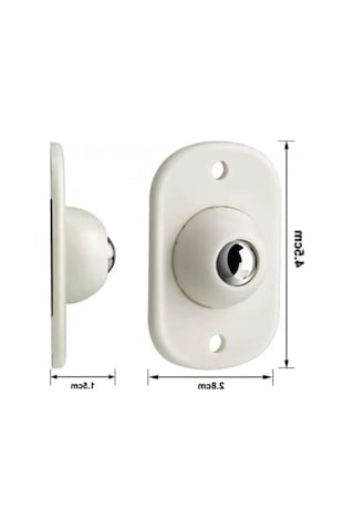 2 Adet Mini Yapışkanlı Tekerlek Seti - 360 Derece Dönebilir Açık Gri