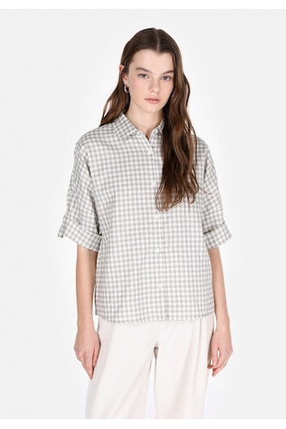 Colin's Colins Regular Fit Shirt Neck Kareli Kadın Yeşil Roll-up Gömlek Cl1074029 Q1.v1 Sag Sage Yeşil