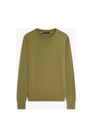 Tommy Hilfiger Pıma Org Ctn Cashmere Crew Neck Erkek Yeşil Kazak - Mw0mw28046