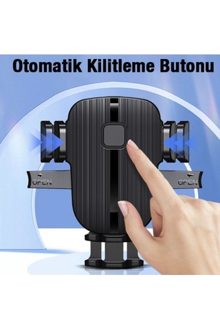 Araç İçi Havalandırma İçin Telefon Tutucu Silikon Destekli Güvenli 360 Derece Araba Telefon Tutucu - 36233