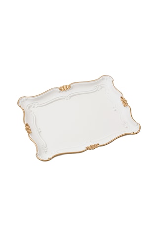 Madame Coco Camelote Varaklı Büyük Tepsi 1plse03243x34x9cm-soft Ekru