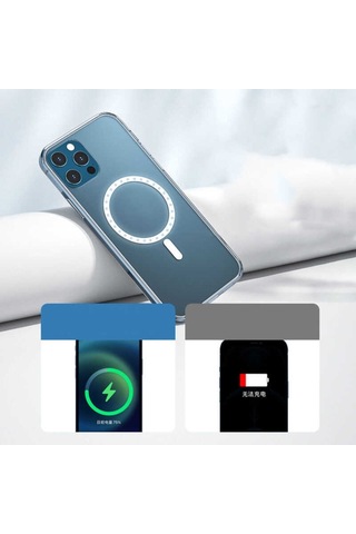 Apple Uyumlu iPhone 11 Pro Max Kılıf Zore Tacsafe Wireless Kılıf Renksiz
