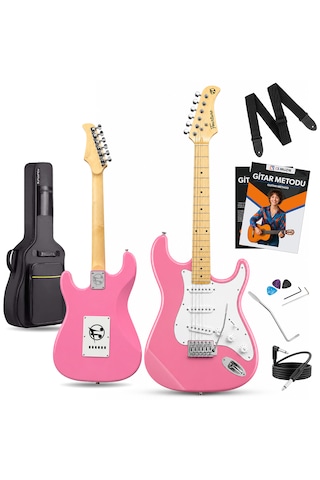 Fourtune Atlas Eg-1000pk Maple Klavye Strat Kasa Sss Pembe Elektro Gitar Seti