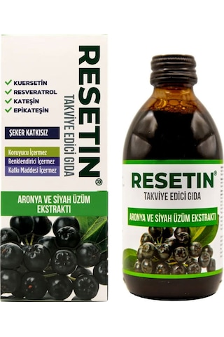 Resetin Aronya Ve Siyah Üzüm Ekstraktı Takviye Edici Gıda 250 Ml