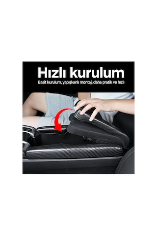 Honda Civic Fc5/fk7 2016 2021 Kol Dayama Konsolu Karbon Fiber Kaplama Set 3 Parça