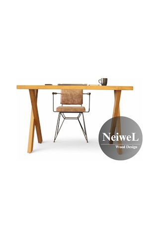 Neiwel Enax Doğal Ahşap Çalışma Ve Ofis Masası-70cm-100cm Açık Ceviz