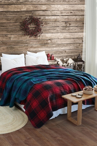 İyi Geceler İstanbul Ruby Yeşil Çift Kişilik Pamuklu Battaniye Yeşil