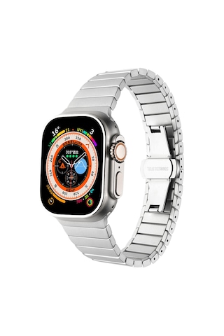 Goocamp Watch 7 41mm Kordon Uyumlu Krd-79 Metal Strap Kayış Clo- Gri