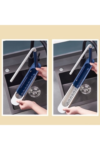 Suofeng Mutfak Lavabo Genişlik Ayarlanabilir Çıkarılabilir Sulama Rafı, Havlu Kurutma Ve Bez Saklama Fonksiyonu, Sarı Renkli Pp Malzeme