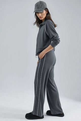 Hiccup Modal Dokulu Fermuarlı Sweatshirt & Pantolon İkili Takım Berşan Collection Gri
