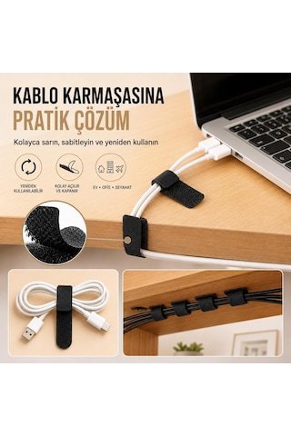 10'lu Cırt Cırtlı Kablo Bağı, Yeniden Kullanılabilir Kablo Düzenleyici Bant, Çok Amaçlı Kablo Toparlayıcı Ve Genel