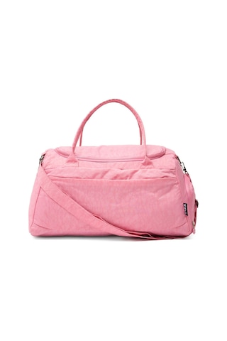 Pembe Krinkıl Kumaş Ayakkabı Bölmeli 0818 Önü Cepli Su Geçirmez Omuz Askılı Spor Ve Seyahat Çantası