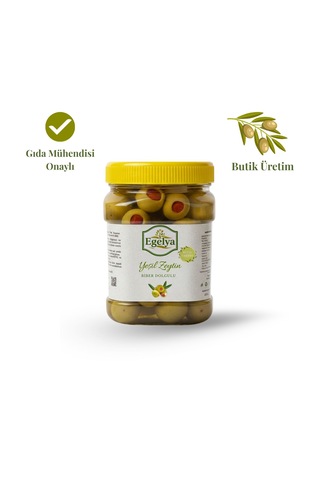 Egelya Akhisar Domat Biberli Yeşil Zeytin 500 G Aromatik, Dengeli Lezzet