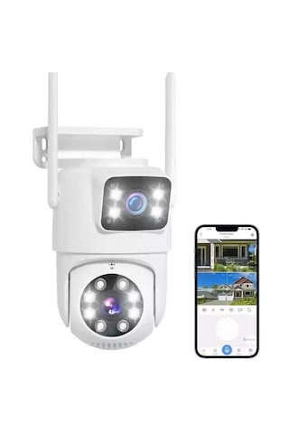 2 Kameralı 4mp Wifi 360 Ptz Dış Güvenlik Kamerası