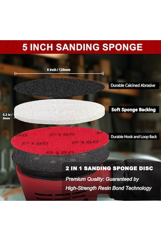 Aubyhe 18 Adet 5 İnç Döner Yörünge Zımparalar İçin Yumuşak Paspaslı Kancalı Zımpara Diskleri - Nemli/kuru Kullanım, Otomotiv Ve Ahşap İşleri İçin