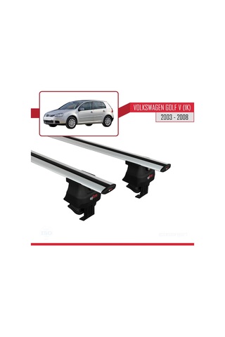 Volkswagen Golf V 1k 2003-2008 Arası İle Uyumlu Ace-4 Ara Atkı Tavan Barı Gri