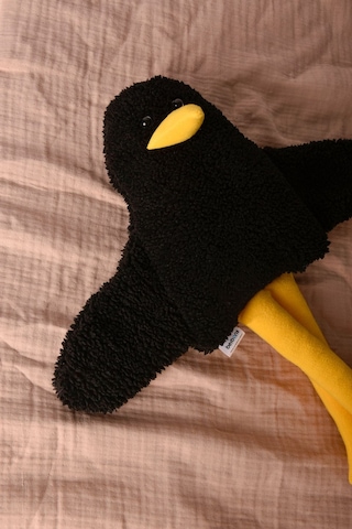 Sevimli Peluş Çocuk Uyku Arkadaşım - 50 Cm Çocuk Bebek Oyun Uyku Arkadaşı Duffy Ördek Karga Siyah