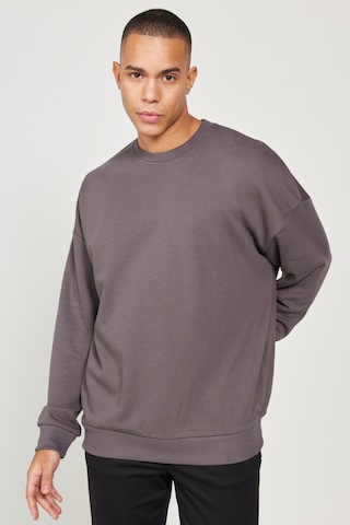 Ac&co / Altınyıldız Classics Erkek Koyu Gri Oversize Bol Kesim 3 İplik Bisiklet Yaka Pamuklu Sweatshirt