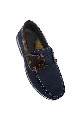 Riverland Y-03 Erkek Lacivert-kahve Nubuk Deri Casual Ayakkabı Lacivert