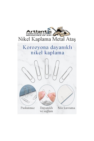 Metal Ataş No 3 28mm 100 Lü 1 Paket Nikel Kaplama Metal Ataç Dayanıklı Paslanmaz 20 Sayfa Kapasiteli Ofis Okul Büro