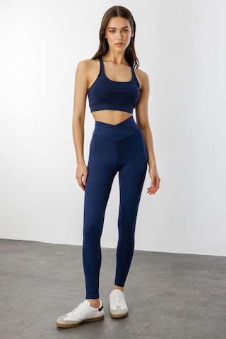 Çapraz Bel Detaylı Cross Waist Kadıntayt Çapraz-tayt Lacivert