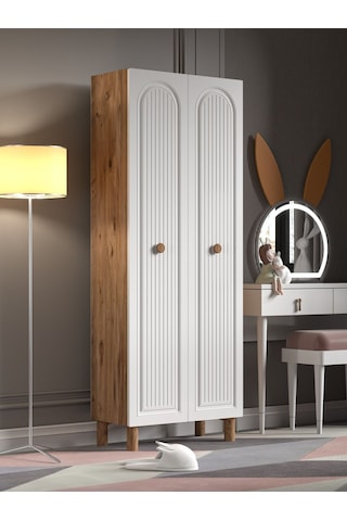 Bohem 2 Kapaklı Gardırop Mdf Kapak Ceviz