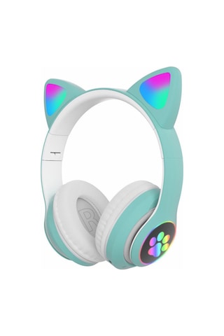 Kablosuz Kedi Kulaklık Şarjlı Led Işıklı Bluetooth Kulaklık Aux Sd Kart Girişli Stn-28