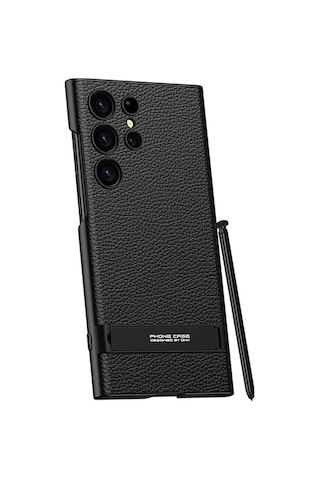 Galaxy Uyumlu S24 Ultra Kılıf Zore Kamera Korumalı Leather Dikey Standlı Ays Kapak 1