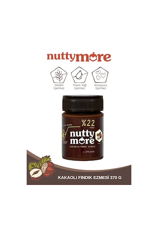 Nutty More %22 Kakaolu Fındık Ezmesi 370 Gr X 2 Adet