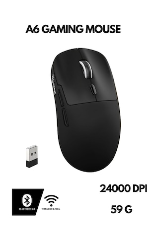 Freewolf A6 Kablosuz Oyuncu Mouse Paw3311 1000 Hz 24000 Dpı Profesyonel Bluetooth Üç Modlu Bağlantı -