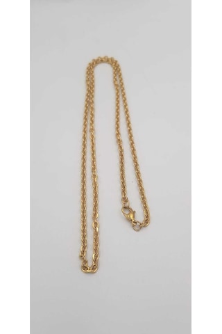 Vog Unisex Vip Çelik 3 Mm Force Sarı Renk Zincir Kolye Sarı