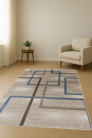 Modern Desenli Dijital Baskı Kaymaz Taban Halı H0948 Renkli