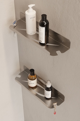 Zift Unique 2 Adet Paslanmaz Çelik İnoks Banyo Şampuan Rafı, Yapışkanlı Ve Vidalı Duş İçi Düzenleyici Askılık Diğer